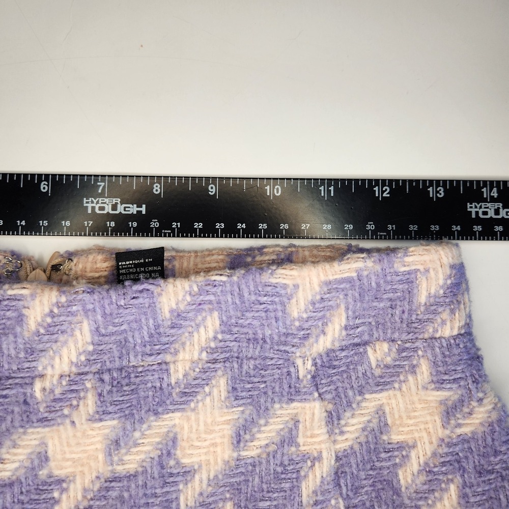 Forever 21 Houndstooth Tweed Mini Skirt Womens Small Pink Purple - Picture 3 of 7